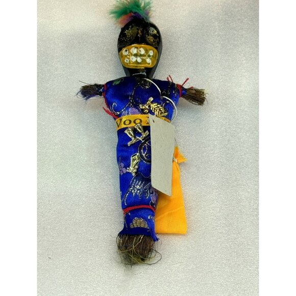 Voodoo Doll Figurine New Orleans Louisiana Vtg Folk Art Colorful Bad Luck Pin - Picture 1 of 5